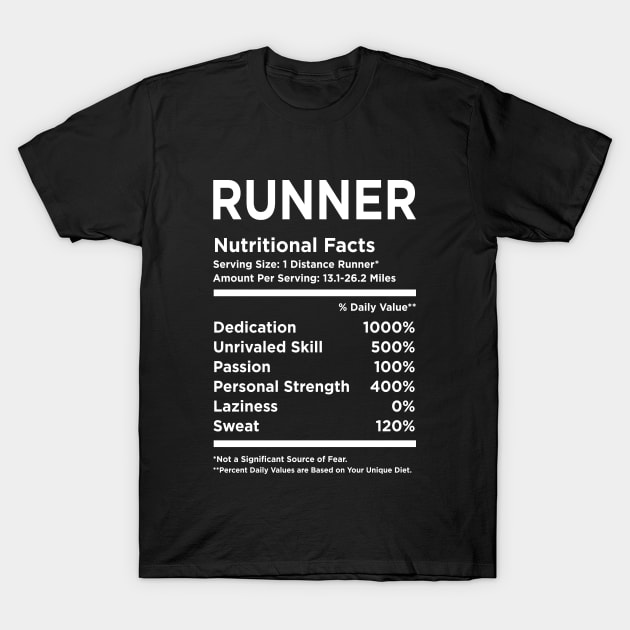 Runner Nutritional facts T-Shirt by produdesign